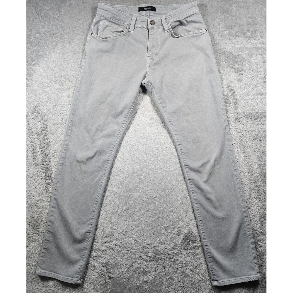 Mavi Marcus Jeans Mens 31x32 (Fits 28x31) Gray Light Wash Slim Straight Stretch
